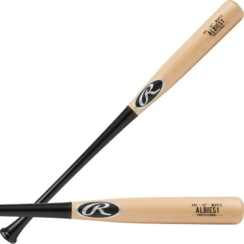 Miniatura 14 de Rawlings bate de béisbol de madera de arce Pro Preferred Perfil de juego - Trout/Harper/Machado/Albies Negro/Dorado Pro Preferred Bryce