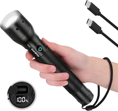 EverBrite Linterna EDC de 2500LM recargable, luz LED súper brillante con función de memoria, indicador de encendido y 3 modos de luz, una potente