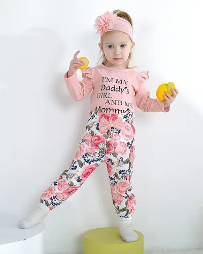 Miniatura 111 de SUNNY PIGGY Ropa para bebé recién nacida, con volantes, mameluco de algodón floral, conjunto de pantalones de algodón para niñas