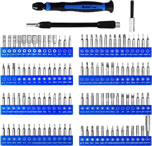 Miniatura 2 de Kaisi Kit de herramientas de reparación electrónica 136 en 1, juego de destornilladores de precisión profesional, kit de unidad magnética con bolsa
