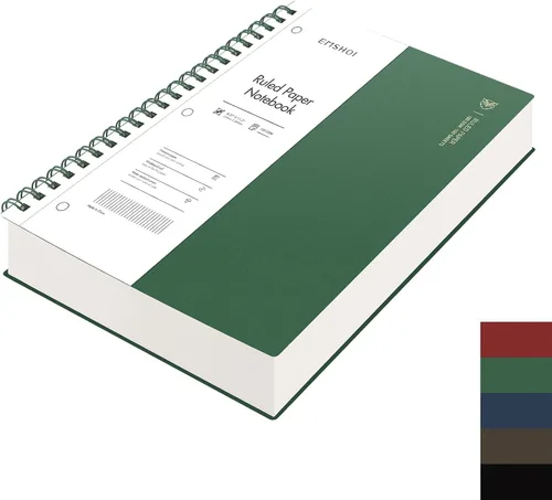 EMSHOI Cuaderno con espiral A4, cuaderno de rayas universitario - 300 páginas, papel grueso de 100 g/m², se abre 180° para colocarse plano |