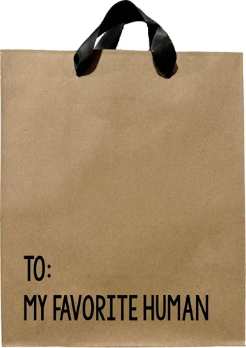 Bolsas de regalo divertidas, bolsa de regalo de papel kraft humano favorito con asas de cinta negra, bolsas de regalo novedosas, bolsa de regalo de