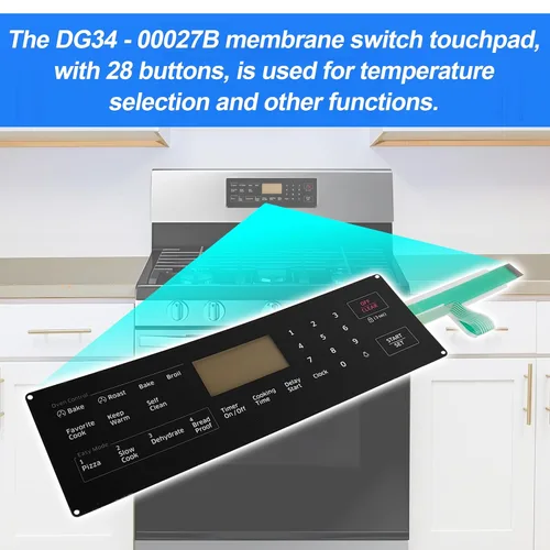 Miniatura 2 de DG34-00027B - Interruptor de membrana de repuesto para Samsung compatible con NX58H5600SS, NX58J5600SG, NX58F5700WS, NX58M5600SB, repuesto