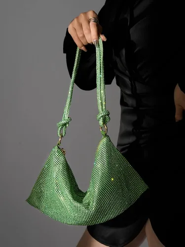 Miniatura 3 de SWEETV Bolso de noche para mujer, bolso de mano con diamantes de imitación para formalbodacóctelbaile de graduaciónfiestaclub, bolsas Hobo