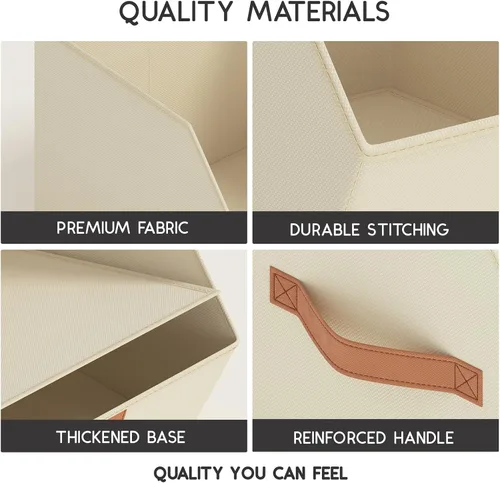 Miniatura 8 de Homsorout Cubos de almacenamiento de tela para armario, paquete de 6 contenedores cuadrados con doble asa para ropa, toallas, juguetes, cubos