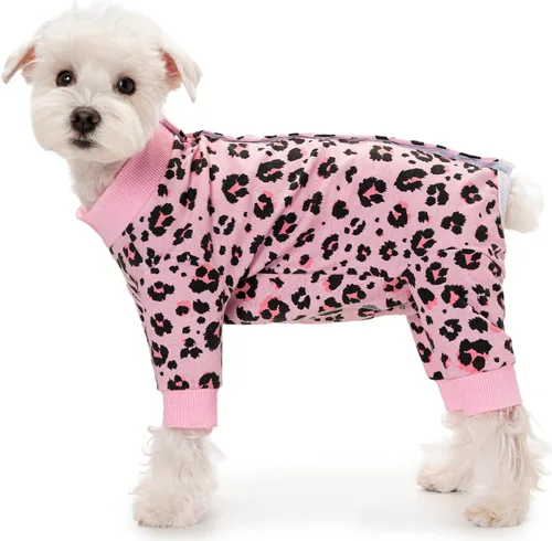 Miniatura 11 de Traje de recuperación a rayas para perros, mameluco para cachorros después de la cirugía para perros hembras y machos, pijama de manga larga tipo