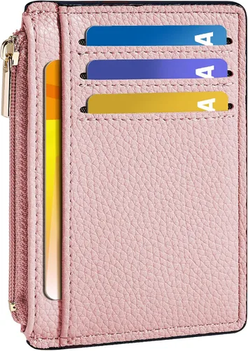 Miniatura 14 de Tipmile Tarjetero compacto para tarjetas de crédito con ventana de identificación para mujer, delgada y minimalista, bolsillo frontal, cartera