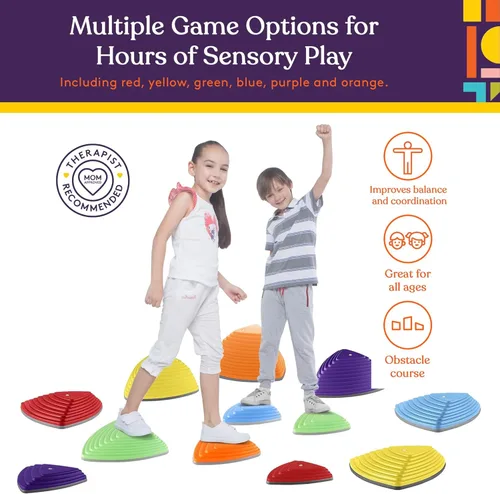 Miniatura 5 de Special Supplies Stepping Stones for Kids Indoor and Outdoor Balance Blocks Promote Coordination, Balance, Strength Child Safe Rubber, Non-Slip