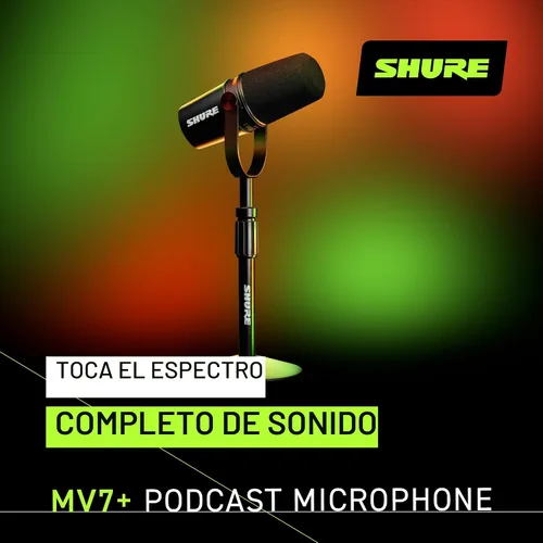 Miniatura 3 de Shure MV7+ - Micrófono dinámico para podcast con soporte, certificado OBS, audio mejorado, panel LED, salidas USB-C y XLR, modo de nivel automático
