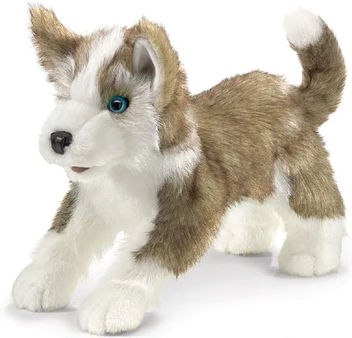 Miniatura 4 de Folkmanis Marioneta de mano Wolf Pup, gris, blanco, negro, 1 EA