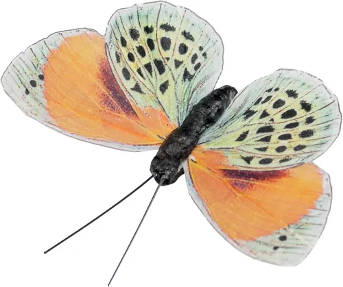 Miniatura 2 de Juego de Adornos Artificiales de Plumas en 3D Mariposa para Fiesta, Juego de 12 Adornos de Color para Árbol de Navidad(C)