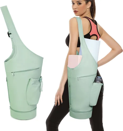 Miniatura 12 de Bolsa para esterilla de yoga sportsnew, bolsa de transporte larga con abertura grande, con bolsillo impermeable para artículos mojados y bolsillo