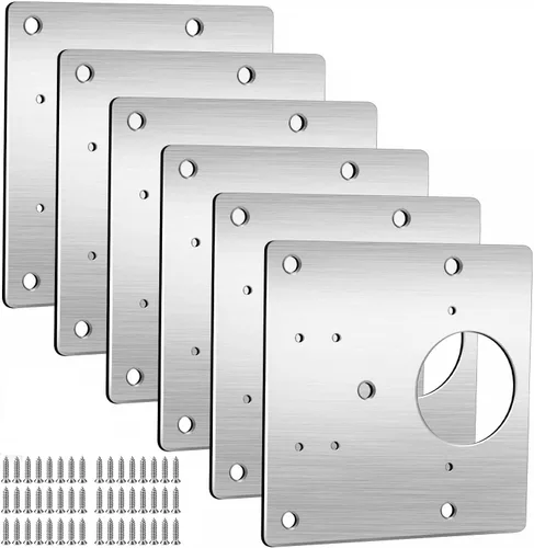 Placa de reparación de bisagras de gabinete, kit de soportes de reparación de bisagras de acero inoxidable, kit de placa de reparación de bisagras