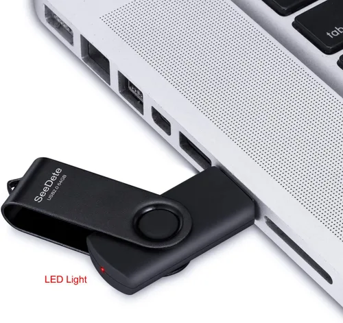 Miniatura 6 de 64GB Unidades Flash USB, Memoria Stick USB, Unidad de Pulgar con Diseño Rotado, Memoria Stick con Luz LED para Almacenamiento Externo y Copia
