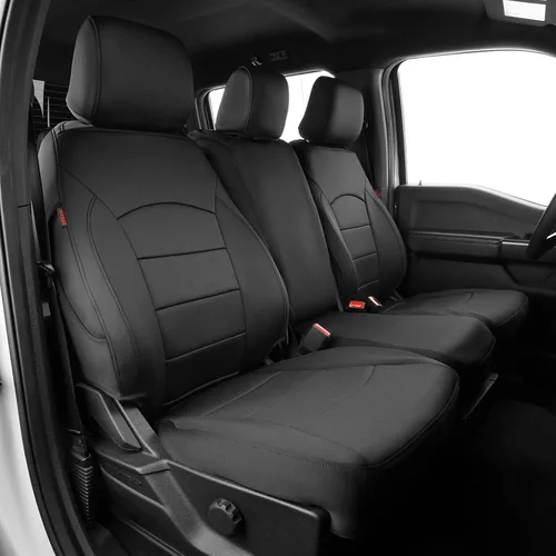 EKR Fundas de asiento F150 personalizadas para Ford F-150 STX 2024-2026 y F150 XL/XLT 2021-2026 y Lariat 2021-2022 juego completo (2 puertas,
