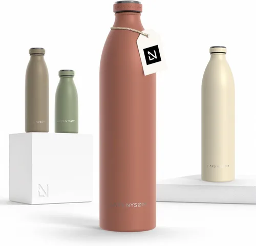 Miniatura 83 de LARS NYSØM Botella de agua XL de acero inoxidable aislada 12oz 17oz 25oz 34oz 51oz Botella térmica aislada para bebidas calientes y frías Azul