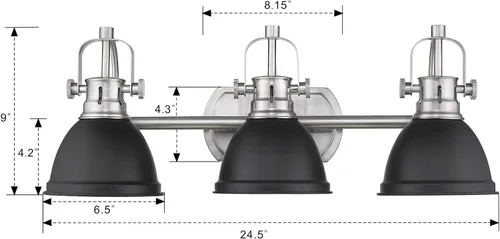 Miniatura 5 de Emliviar - Lámpara de baño con 3 luces