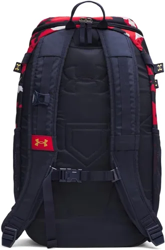 Miniatura 2 de Under Armour Mochila de béisbol para adulto unisex Utility con estampado, Tamaño único (412) Azul marino medianoche/ Oro metálico