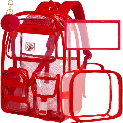 Miniatura 18 de Mochila transparente, resistente bolsa transparente para mujeres y hombres Heavy Duty