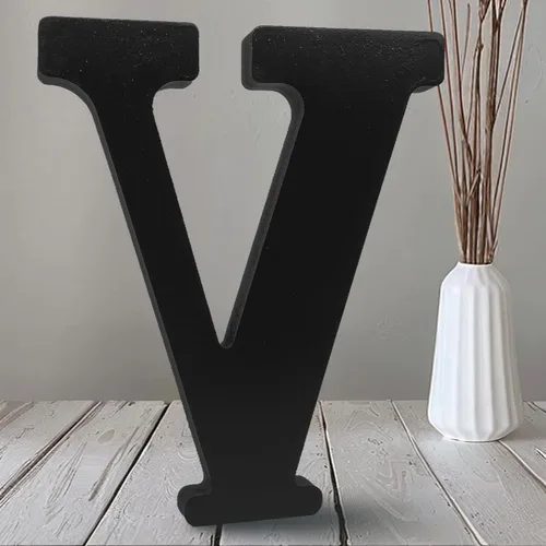 Miniatura 28 de AOCEAN Letras de madera negra de 10 pulgadas, letras de madera sin terminar para Halloween, letras decorativas de pie en rodajas, decoración