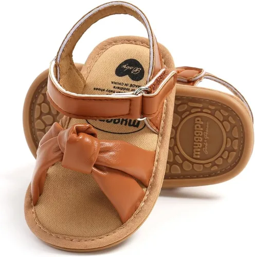 Miniatura 3 de COSANKIM Sandalias de verano para bebés y niñas con suela suave de flores, zapatos de vestir para cuna, recién nacidos, para recién nacidos