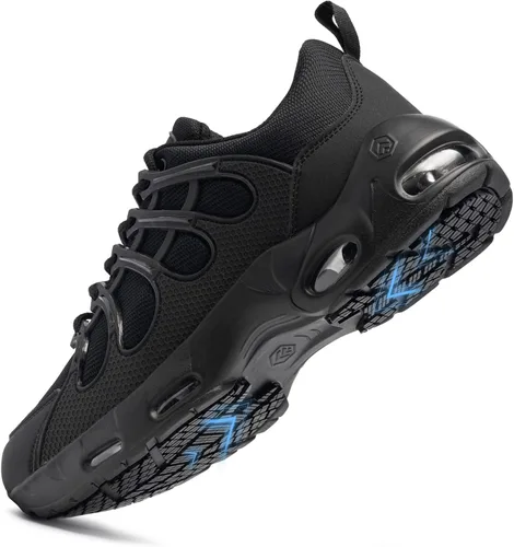 LARNMERN Zapatos de trabajo antideslizantes para hombre, antideslizantes, antideslizantes, con amortiguación de aire, zapatos para restaurante