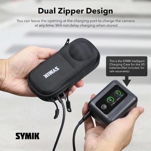 Miniatura 2 de SYMIK Estuche cápsula para Insta360 X5 / X4 Air (para la tapa de lente original), resistente al agua, a los golpes, bolsa de viaje portátil, estuche