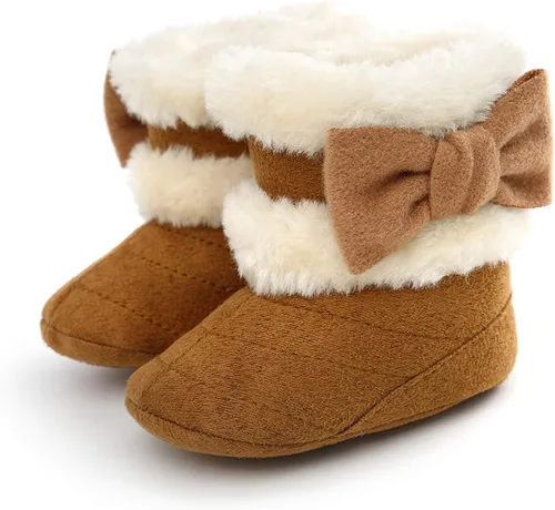 Miniatura 3 de COSANKIM Botas de nieve para recién nacidos, para bebés, niñas y niños, suela suave, antideslizante, cálidas, para invierno, para niños pequeños