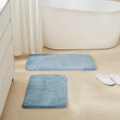 Miniatura 47 de TECHMILLY Alfombras Corredoras de Baño Super Suaves Peludas, Alfombras de Baño de Microfibra Gruesas Antideslizantes Absorbentes, Tapete de Baño