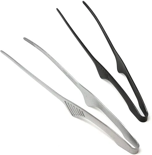Miniatura 7 de Todai - Pinzas para barbacoa Yakiniku antideslizantes de acero inoxidable de 9.4 pulgadas (negro)
