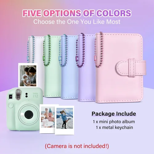 Miniatura 7 de Mini álbum de fotos de 32 bolsillos compatible con Fujifilm Instax Mini Film - Instax Mini 12 99 70 7s 8 8+ 9 11 25 50s 90 99, mini álbum de fotos