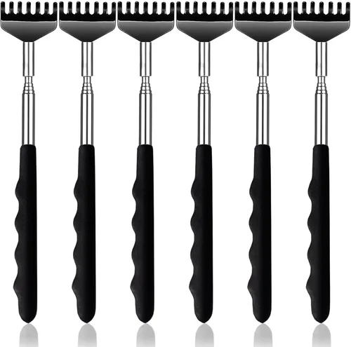 Miniatura 10 de Yexixsr Paquete de 3 rascadores de espalda extensibles de metal para hombres, mujeres y adultos, masajeador telescópico de espalda con asas de goma