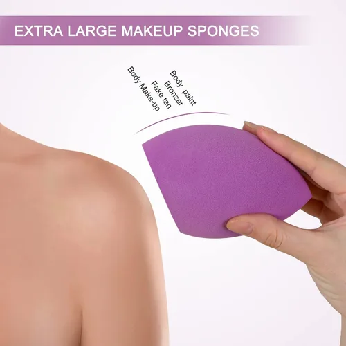 Miniatura 2 de OtNiap Esponjas de belleza de maquillaje extra grandes XL - El producto contiene: 1 pequeño (3.1 in) 1 extra grande (4.3 in) y 2 soportes de esponja