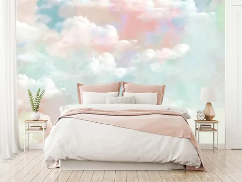 Miniatura 32 de Mural de pared de picos de montaña y bosque para dormitorio, sala de estar, papel tapiz para decoración 158" x 110" (no autoadhesivo)