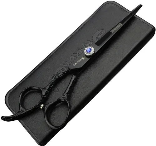 Juego de tijeras profesionales para zurdos 6.0 pulgadas tijeras de peluquería tijeras de peluquería 440C (cizalla plana)