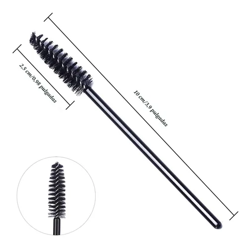 Miniatura 2 de GUMIKE - 100 piezas de cepillos desechables para pestañas y maquillaje, para extensión de pestañas y cejas (negro)