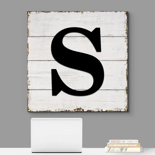 Miniatura 2 de wall26 Lienzo decorativo para pared, letras inglesas, fondo de madera, decoración de pared para el hogar, dormitorio, sala de estar, cuadros