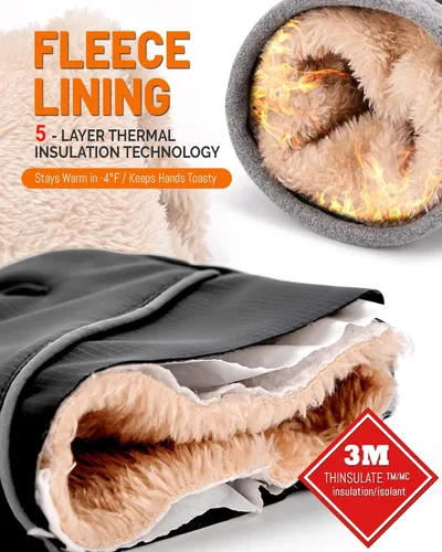 Miniatura 2 de Guantes de invierno para hombres y mujeres, impermeables, cálidos, guantes de esquí para clima frío, resistentes al viento, guantes de pantalla