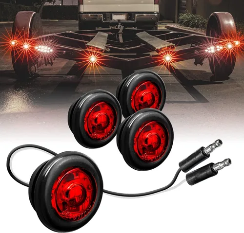 Miniatura 15 de TRUE MODS - 10 luces de marcador LED redondas de 3/4 pulgadas para remolque ámbar de 12 V [3 cables/DRL y señal de giro] [DOT FMVSS 108] [SAE P2PC]