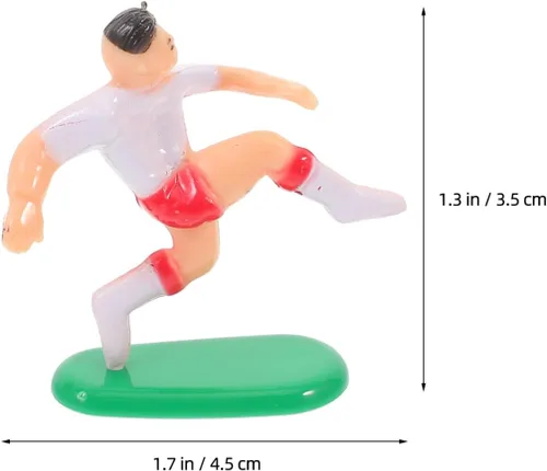 Miniatura 2 de YARNOW Decoración de pastel temático de juego de fútbol, 18 piezas, adornos de pastel de mini jugador de fútbol, adorno de postre de cumpleaños