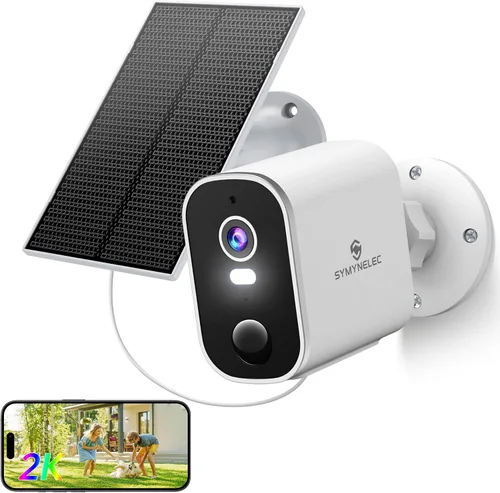 Solar Security Cameras Wireless Outdoor: 2K Battery Powered WiFi Camera with AI Motion Detection for Home - Color Night Vision Spotlight Siren Alarm
