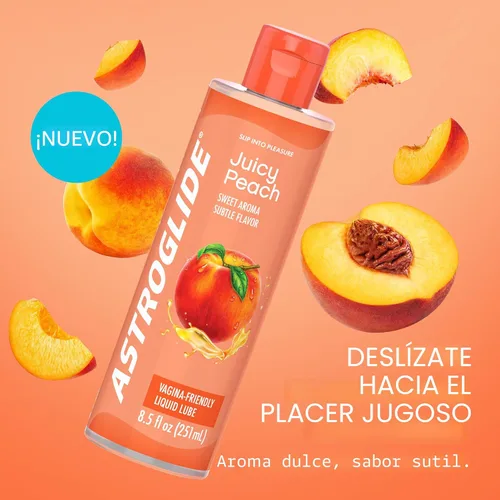 Miniatura 2 de Astroglide - Lubricante personal con sabor a melocotón (8.5 oz), lubricante para hombres, mujeres y parejas, delicioso sabor, hipoalergénico, seguro