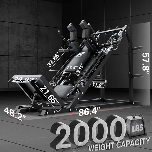 Miniatura 3 de RitFit Gazelle Pro - Máquina de prensa de piernas y sentadillas 3 en 1, máquina de prensa de piernas de acero de alta resistencia, capacidad de 2000