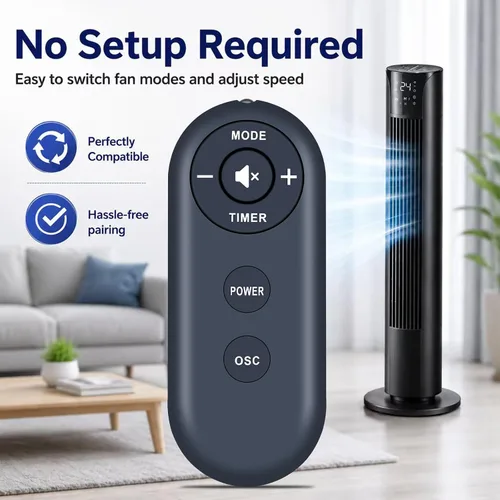 Miniatura 5 de Mando a distancia de repuesto compatible con ventilador de torre digital Cleanbreeze 32510411 Holmes de 36 pulgadas