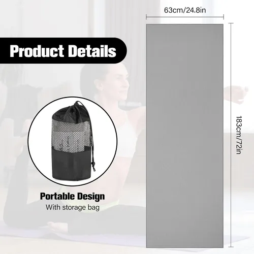 Miniatura 5 de MoKo Toalla de yoga caliente, toalla antideslizante con puntos de agarre, 74.4 x 27.3 pulgadas, cubierta de esterilla de yoga para pilates, fitness