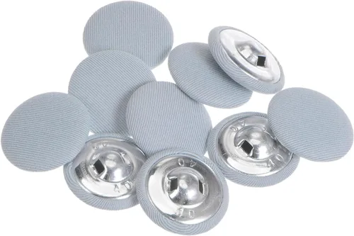 Miniatura 34 de HARFINGTON 10 botones de tela de 24L cubiertos de tela de 0.59 pulgadas, vástago de metal, botones de costura redondos para trajes, blusas de Azul