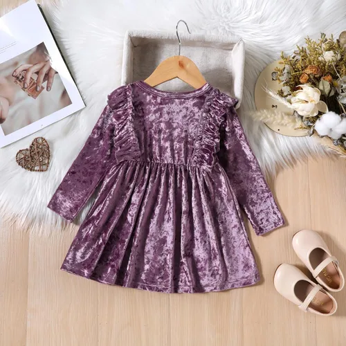 Miniatura 39 de IDOPIP Vestido tutú de terciopelo para niñas pequeñas, vestido de manga larga para princesa, Navidad, cumpleaños, fiesta, boda, vestidos de otoño e