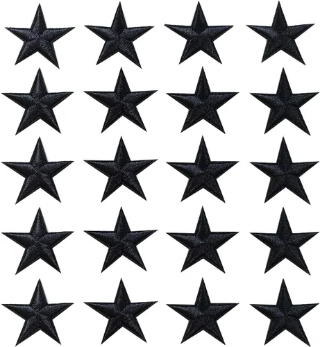 Miniatura 26 de 5 parches para planchar con estrellas negras, parches bordados para ropa, chaquetas, sombreros, mochilas, jeans (3.2 pulgadas)