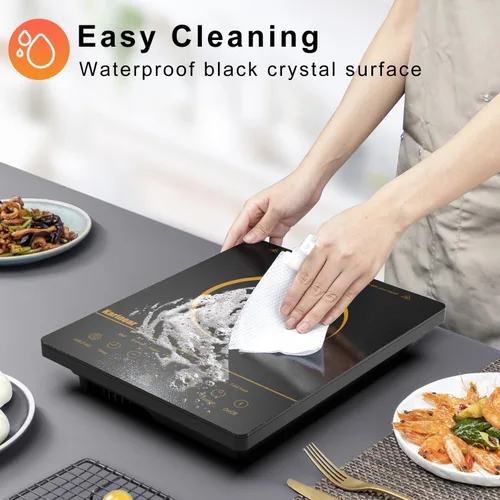 Miniatura 7 de Karinear - Estufa eléctrica portátil, 1800 W, 110 V, estufa eléctrica Ceramic Cooktop, Sensor Touch Control,Safety Lock, Timer, Overheat