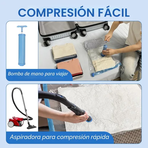 Miniatura 6 de Fygrip 20 bolsas de almacenamiento al vacío con bomba de mano, 4 Jumbo + 4 grandes + 4 medianas + 8 pequeñas bolsas de plástico de embalaje, bolsas